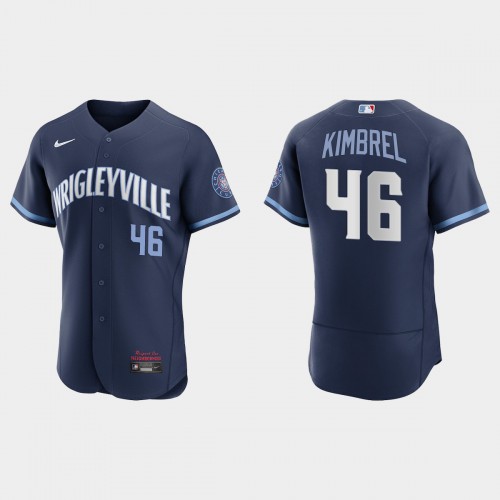 Chicago Chicago Cubs #46 Craig Kimbrel Men's 2021 City Connect Authentic Navy Jersey Men's