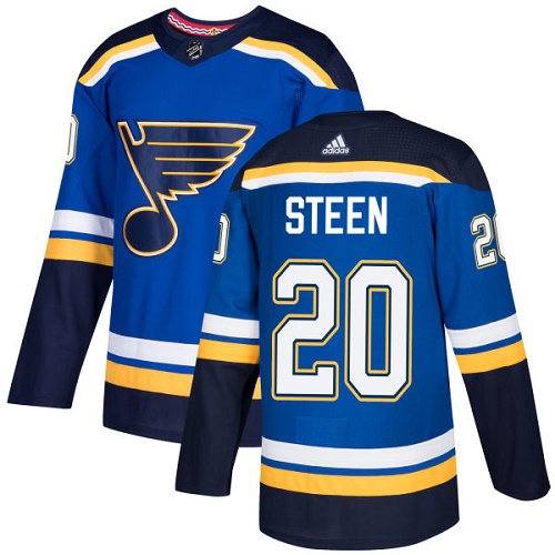 Adidas St. Louis Blues #20 Alexander Steen Blue Home Authentic Stitched Youth Jersey Youth