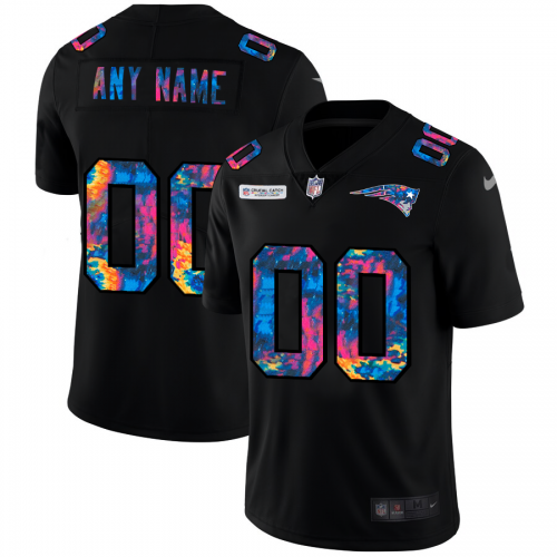 New England Patriots Custom Men's Multi-Color Black 2020 Crucial Catch Vapor Untouchable Limited Jersey