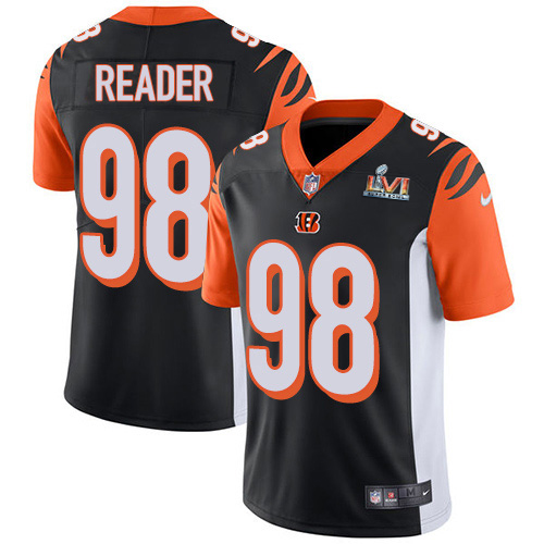 Cincinnati Bengals #98 D.J. Reader Black Team Color Super Bowl LVI Patch Youth Stitched Vapor Untouchable Limited Jersey Youth
