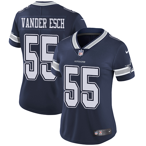 Cowboys #55 Leighton Vander Esch Navy Blue Team Color Women's Stitched Vapor Untouchable Limited Jersey