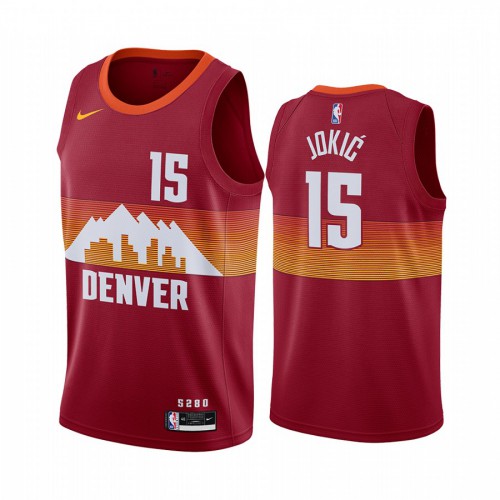 Denver Nuggets #15 Nikola Jokic Red Youth Swingman 2020-21 City Edition Jersey Youth