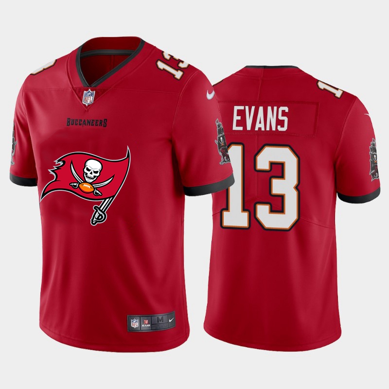 Tampa Bay Buccaneers #13 Mike Evans Red Men's Big Team Logo Vapor Limited Jersey