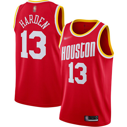 Houston Rockets #13 James Harden Red Swingman Hardwood Classics Jersey Mens