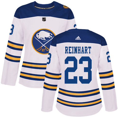 Adidas Buffalo Sabres #23 Sam Reinhart White Authentic 2018 Winter Classic Women's Stitched Jersey Womens