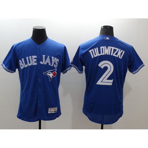 Toronto Blue Jays #2 Troy Tulowitzki Blue Flexbase Authentic Collection Stitched Jersey Men's
