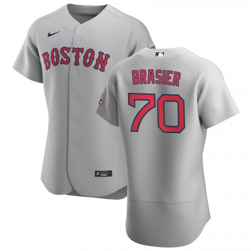 Boston Boston Red Sox #70 Ryan Brasier Men's Gray Road 2020 Authentic Team Jersey Men's