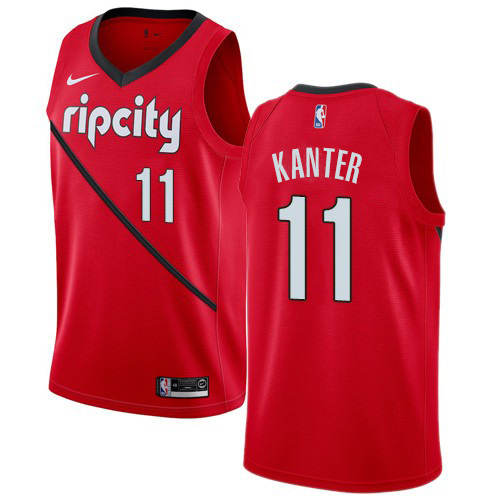 Portland Trail Blazers #11 Enes Kanter Red Swingman Earned Edition Jersey Mens