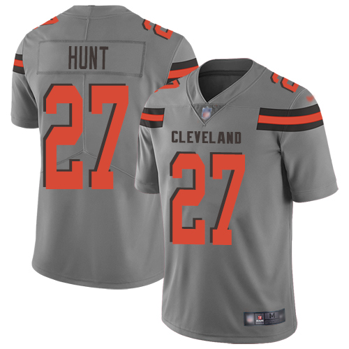 Cleveland Browns #27 Kareem Hunt Gray Men's Stitched Limited Inverted Legend Jersey Men's