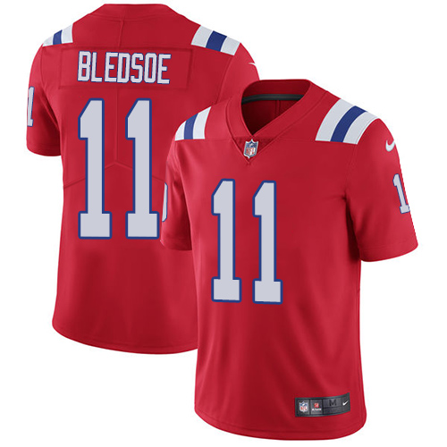 New England Patriots #11 Drew Bledsoe Red Alternate Men's Stitched Vapor Untouchable Limited Jersey Men's