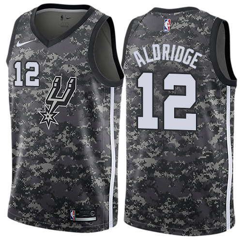 San Antonio Spurs #12 LaMarcus Aldridge Black Swingman City Edition 2018/19 Jersey Mens