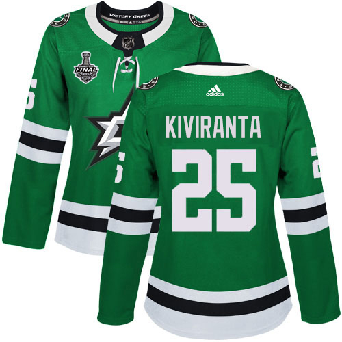 Adidas Dallas Stars #25 Joel Kiviranta Green Home Authentic Women's 2020 Stanley Cup Final Stitched Jersey Womens