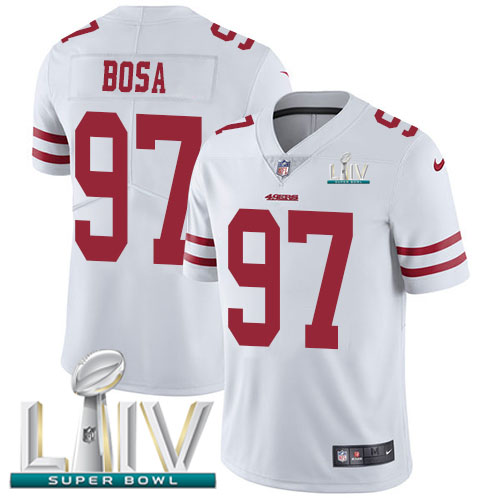 49ers #97 Nick Bosa White Super Bowl LIV 2020 Men's Stitched Vapor Untouchable Limited Jersey