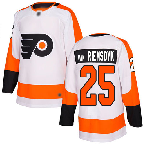 Adidas Philadelphia Flyers #25 James Van Riemsdyk White Road Authentic Stitched Jersey Men's
