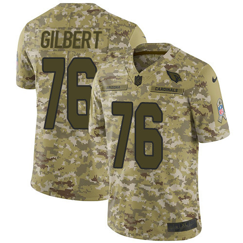 Arizona Cardinals #76 Marcus Gilbert Camo Men's Stitched Limited 2018 Salute To Service Jersey Men's