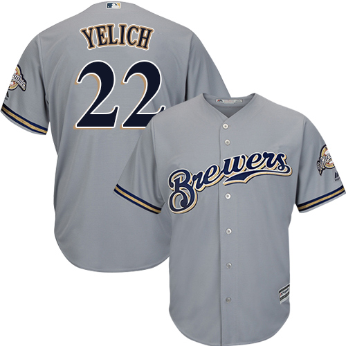Milwaukee Brewers #22 Christian Yelich Grey New Cool Base Stitched Jersey Men's