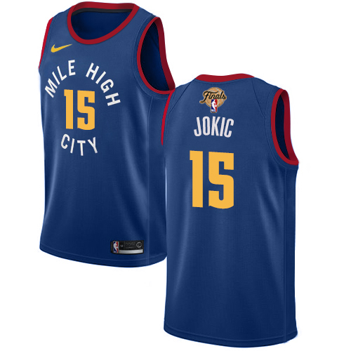 Nuggets #15 Nikola Jokic Blue 2023 Finals Patch Swingman Statement Edition Jersey