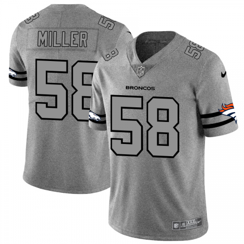Denver Denver Broncos #58 Von Miller Men's Gray Gridiron II Vapor Untouchable Limited Jersey Men's