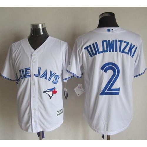 Toronto Blue Jays #2 Troy Tulowitzki White New Cool Base Stitched Jersey Men's