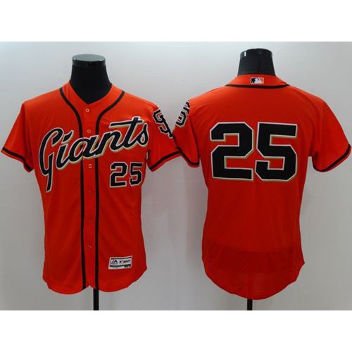 San Francisco Giants #25 Barry Bonds Orange Flexbase Authentic Collection Stitched Jersey Men's