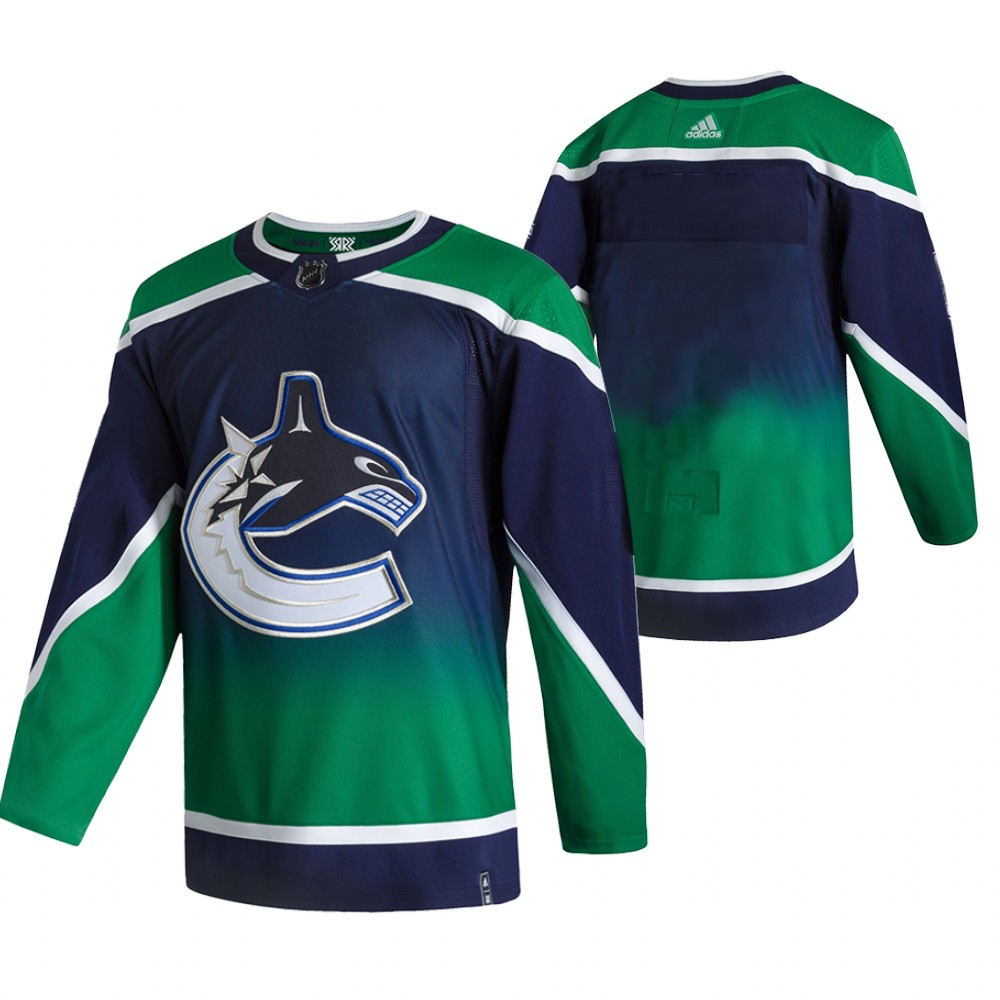 Vancouver Canucks Blank Green Men's Adidas 2020-21 Reverse Retro Alternate Jersey