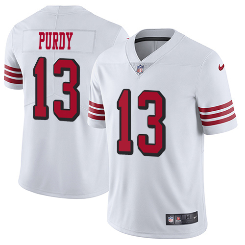 49ers #13 Brock Purdy White Rush Men's Stitched Vapor Untouchable Limited Jersey