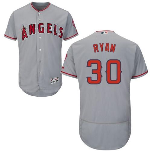 Los Angeles Angels of Anaheim #30 Nolan Ryan Grey Flexbase Authentic Collection Stitched Jersey Men's
