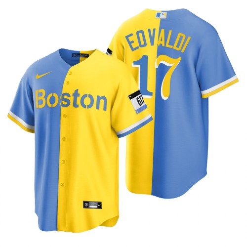 Boston Boston Red Sox #17 Nathan Eovaldi Blue Gold Men's 2022 City Connect Game Jersey Men's