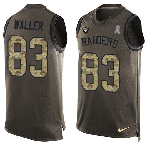 Raiders #83 Darren Waller Green Men's Stitched Limited Salute To Service Tank Top Jersey