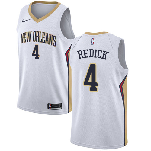 New Orleans Pelicans #4 JJ Redick White Swingman Association Edition Jersey Mens