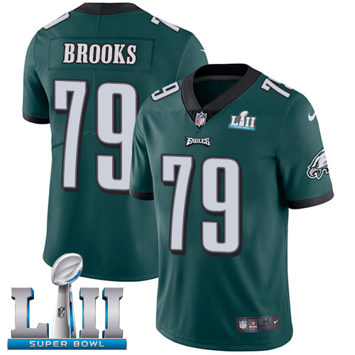 Philadelphia Eagles #79 Brandon Brooks Midnight Green Team Color Super Bowl LII Men's Stitched Vapor Untouchable Limited Jersey Men's