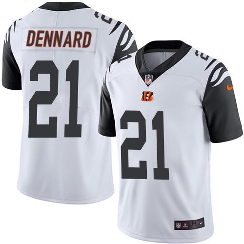 Cincinnati Bengals #21 Darqueze Dennard White Men's Stitched Limited Rush Jersey Men's