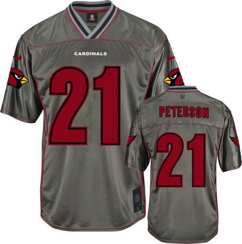 Cardinals #21 Patrick Peterson Grey Men's Stitched Elite Vapor Jersey