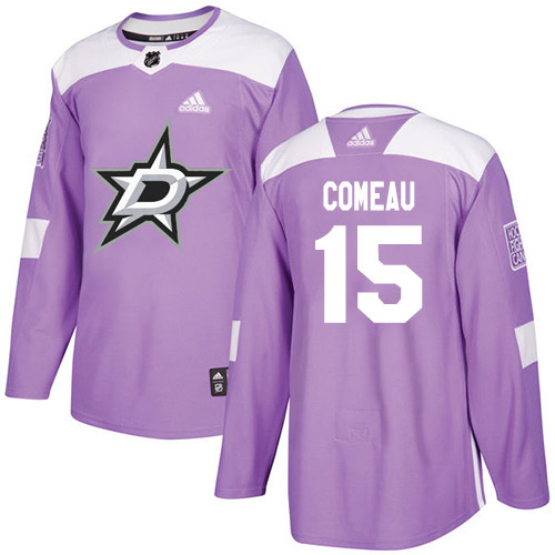 Adidas Dallas Stars #15 Blake Comeau Purple Authentic Fights Cancer Youth Stitched Jersey Youth