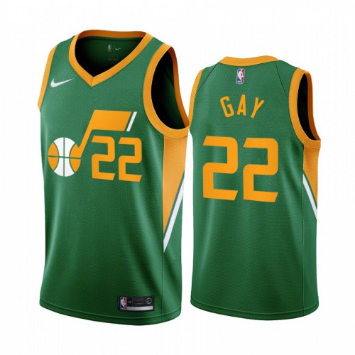 Utah Utah Jazz #22 Rudy Gay Green Womens Swingman 2020-21 Earned Edition Jersey Womens