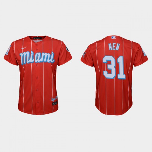 Miami Miami Marlins #31 Robb Nen Youth 2021 City Connect Authentic Jersey Red Youth