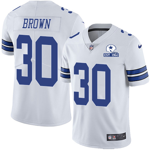 Dallas Cowboys #30 Anthony Brown White Men's Stitched With Established In 1960 Patch Vapor Untouchable Limited Jersey Men's