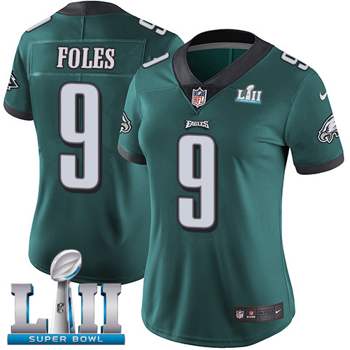 Philadelphia Eagles #9 Nick Foles Midnight Green Team Color Super Bowl LII Women's Stitched Vapor Untouchable Limited Jersey Womens