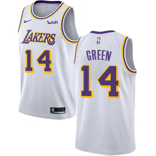Los Angeles Lakers #14 Danny Green White Swingman Association Edition Jersey Mens