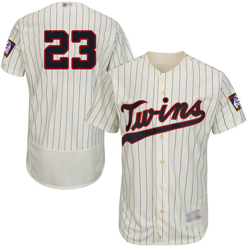 Minnesota Twins #23 Nelson Cruz Cream Strip Flexbase Authentic Collection Stitched Jersey Men's