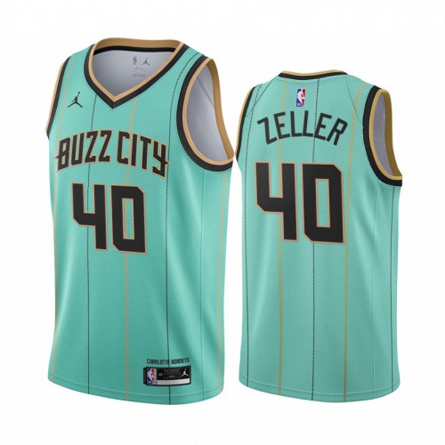 Charlotte Hornets #40 Cody Zeller Mint Green Womens Swingman 2020-21 City Edition Jersey Womens