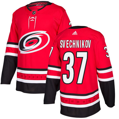Adidas Carolina Hurricanes #37 Andrei Svechnikov Red Home Authentic Stitched Jersey Men's