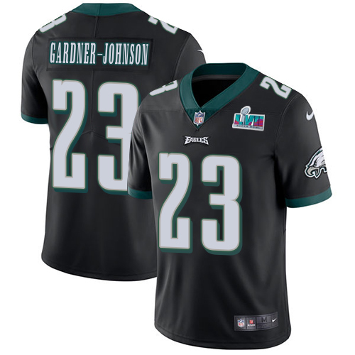 Eagles #23 C.J. Gardner-Johnson Black Alternate Super Bowl LVII Patch Youth Stitched Vapor Untouchable Limited Jersey