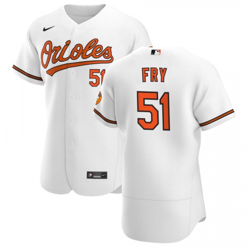Baltimore Baltimore Orioles #51 Paul Fry Men's White Home 2020 Authentic Player Jersey Men's