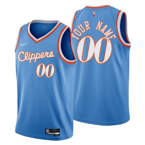 Los Angeles Clippers Custom Men's Blue 2021/22 Swingman Jersey - City Edition