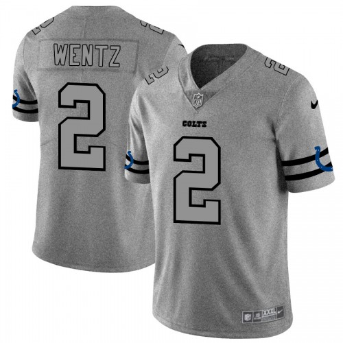 Indianapolis Indianapolis Colts #2 Carson Wentz Men's Gray Gridiron II Vapor Untouchable Limited Jersey Men's