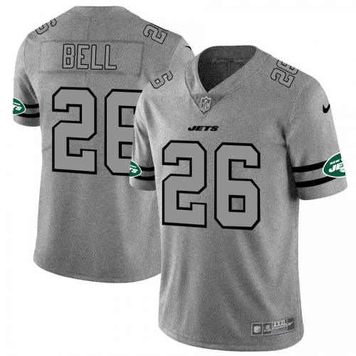 New York New York Jets #26 Le'Veon Bell Men's Gray Gridiron II Vapor Untouchable Limited Jersey Men's