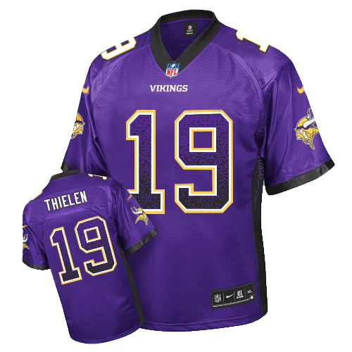 Vikings #19 Adam Thielen Purple Team Color Youth Stitched Elite Drift Fashion Jersey