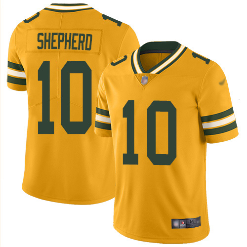 Green Bay Packers #10 Darrius Shepherd Gold Men's Stitched Limited Inverted Legend Jersey Men's