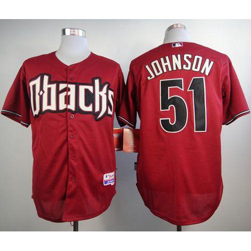 Arizona Diamondbacks #51 Randy Johnson Red Cool Base Stitched Jersey Men's